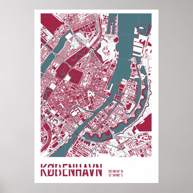 Poster Carte RB Copenhague (Devant)