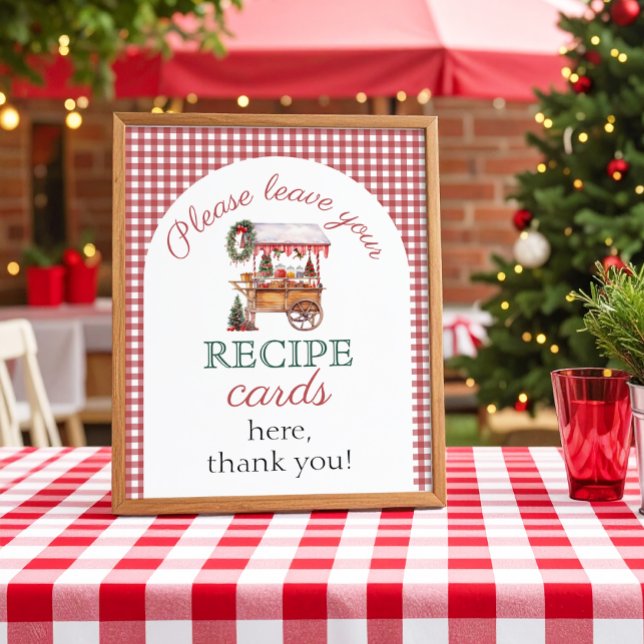 Poster Carte Recette Marque de Noël Fête des mariées sign (Créateur téléchargé)