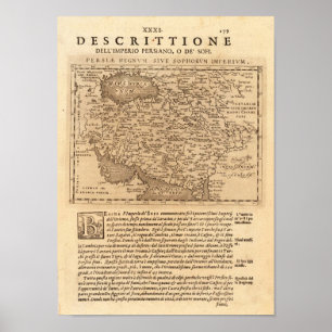 Poster Carte Repruduction de Perse Ptolemaeus Claudius