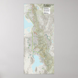 Poster Carte réseau de la piste avant de Wasatch