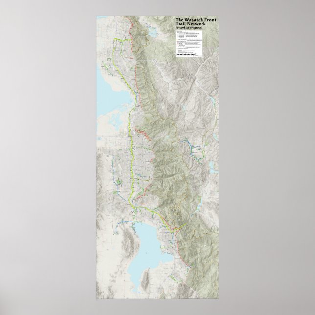 Poster Carte réseau de la piste avant de Wasatch (Devant)
