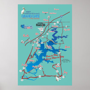 Poster Carte routière du Grand Lac OK