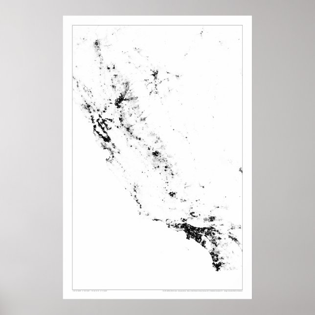 Poster Carte routière du recensement de la Californie urb (Devant)