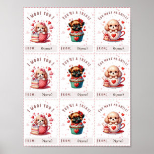 Poster Carte Saint Valentin en classe mignonne imprimable