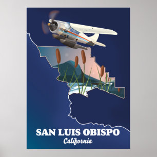 Poster Carte San luis obispo California