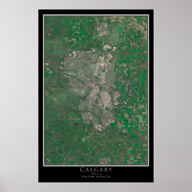 Poster Carte satellite de Calgary Alberta (Devant)