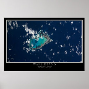 Poster Carte satellite de l'île de Wake