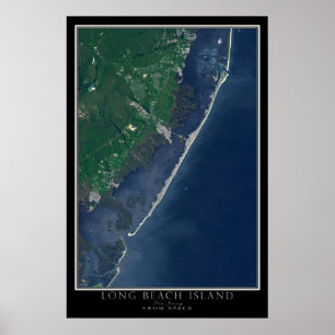 Poster Carte satellite de Long Beach Island New Jersey