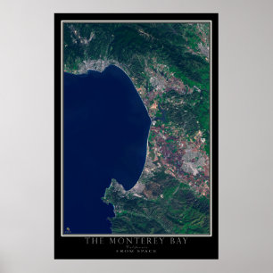 Poster Carte satellite de Monterey Bay California