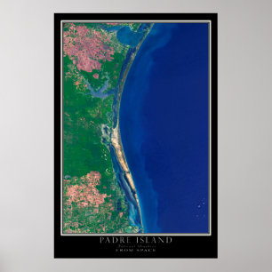 Poster Carte satellite de Padre Island National Seashore