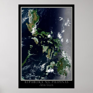 Poster Carte satellite des Philippines