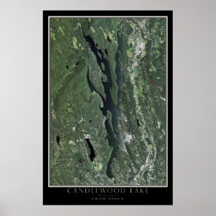 Poster Carte satellite du lac Candlewood
