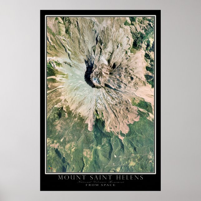 Poster Carte satellite du Monument national du Mont Saint (Devant)