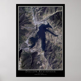 Poster Carte satellite du réservoir Dillon Colorado
