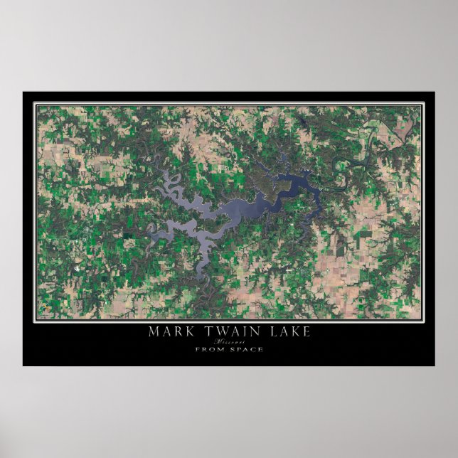 Poster Carte satellite Mark Twain Lake Missouri (Devant)