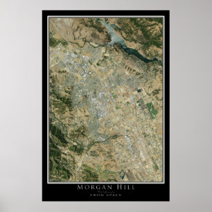 Poster Carte satellite Morgan Hill California