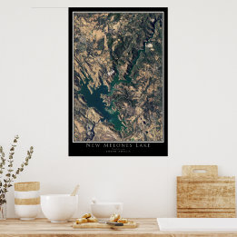 Poster Carte satellite New Melones Lake California