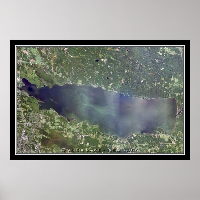 Poster Carte satellite Oneida Lake New York (Devant)