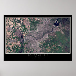 Poster Carte satellite Sacramento California