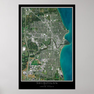 Poster Carte satellite Sheboygan Wisconsin