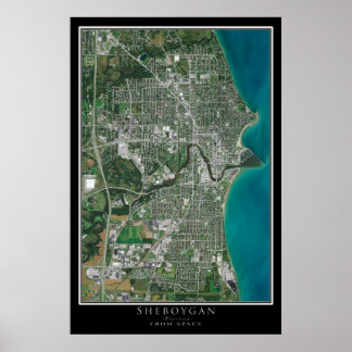Poster Carte satellite Sheboygan Wisconsin