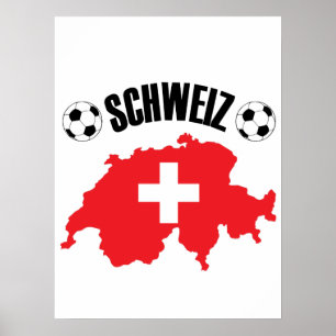 Poster Carte Schweiz Fussball Suisse