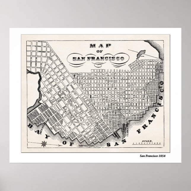 Poster Carte SF de 1854 (Devant)