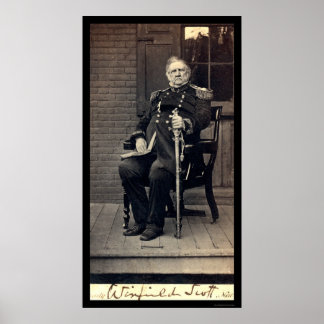 Poster Carte signée du général Winfield Scott 1858