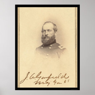 Poster Carte signée du président James Garfield 1861