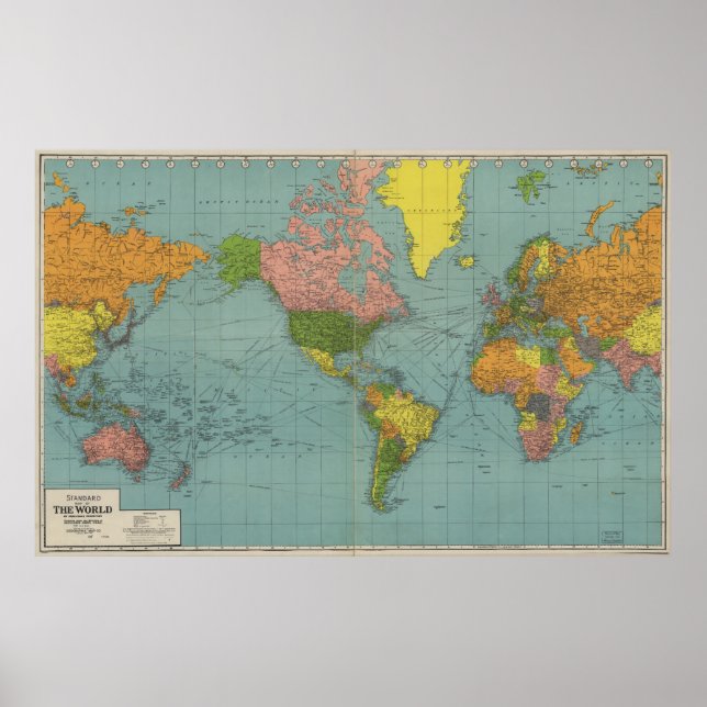 Poster Carte standard du monde (1942) (Devant)
