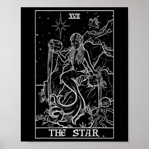 Poster Carte Star Tarot Halloween Mermaid Gothic Witch