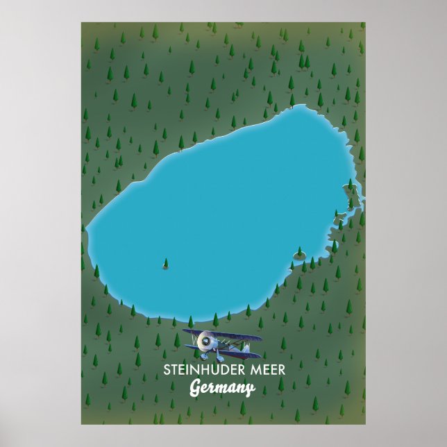 Poster Carte Steinhuder Meer Allemagne (Devant)