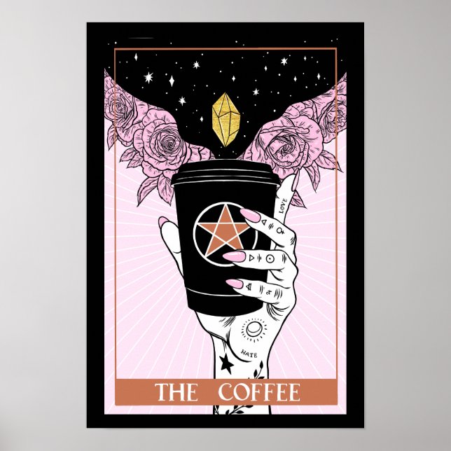 Poster Carte Tarot de l'affiche café (Devant)