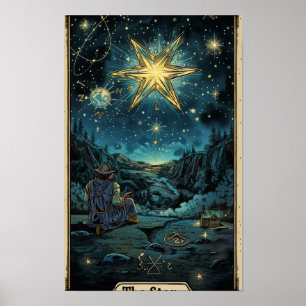 Poster Carte Tarot de l'Art Star Travailler avec du texte