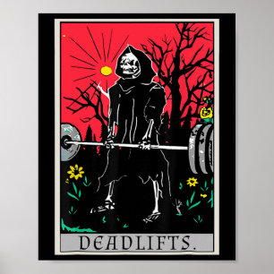 Poster Carte Tarot Funny Gym Deadlifts d'entraînement Dea