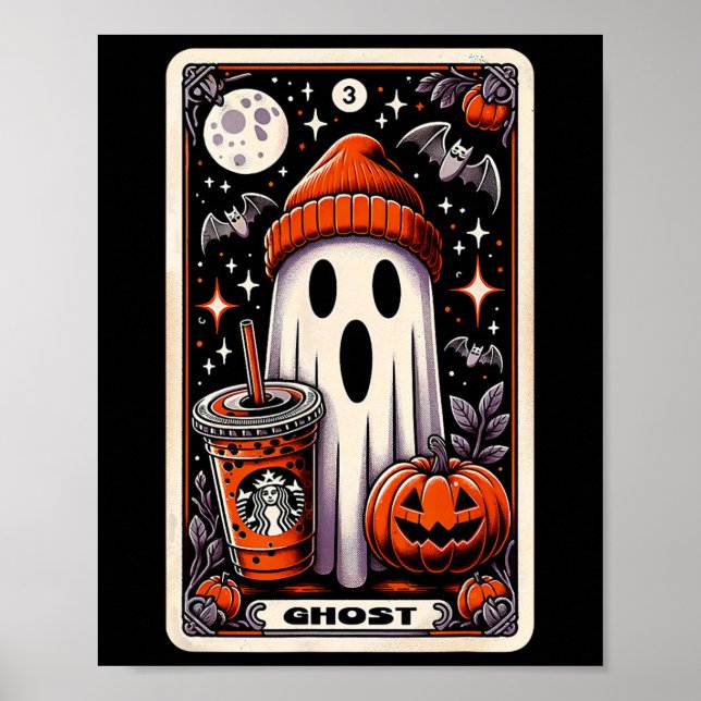 Poster Carte Tarot Ghost mignonne Saison Éffrayante Jack- (Devant)