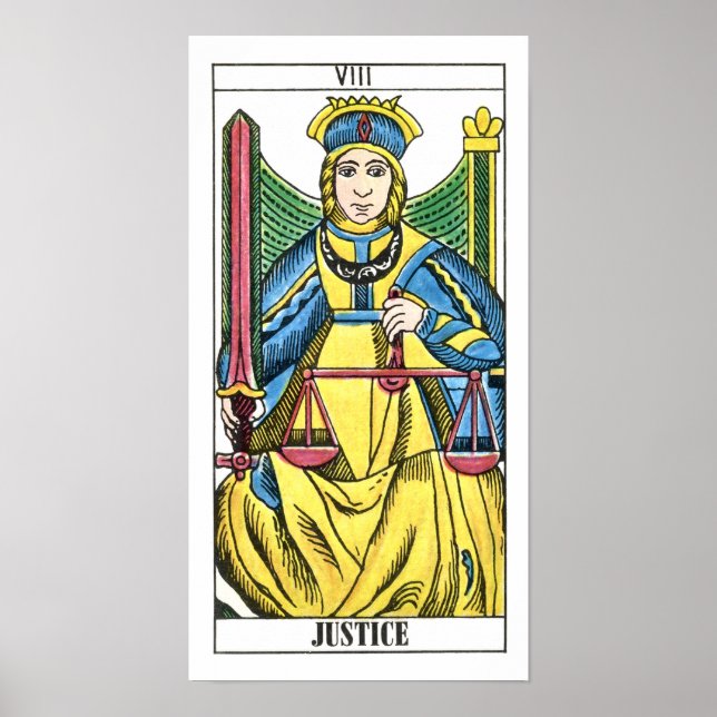 Poster Carte Tarot Justice (Devant)