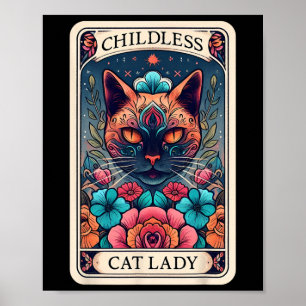 Poster Carte Tarot Lady pour chats sans enfant 2