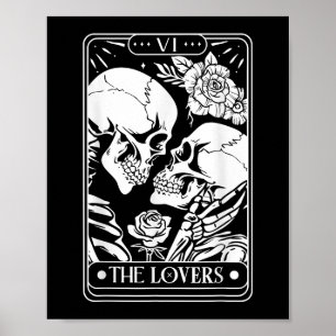 Poster Carte Tarot Les Amateurs Vintage Squelette Goth Ha