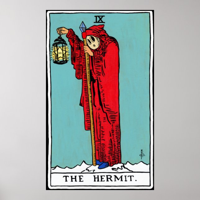 Poster Carte Tarot L'Hermite (Devant)