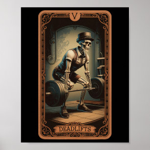 Poster Carte Tarot Squelette Démonte-charge Powerlifter P
