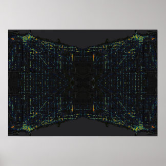 Poster Carte thermique Dark Chicago Reflection