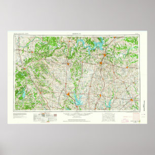 Poster Carte topo Sherman TX