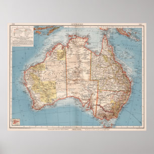 Poster Carte topographique australienne (1905)