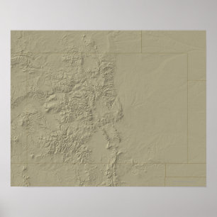 Poster Carte topographique du Colorado