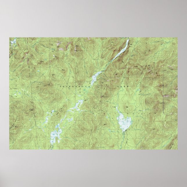 Poster Carte topographique du Mont Marcy - Adirondack Par (Devant)