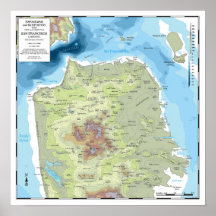 Carte topographique et bathymétrique de San Franci