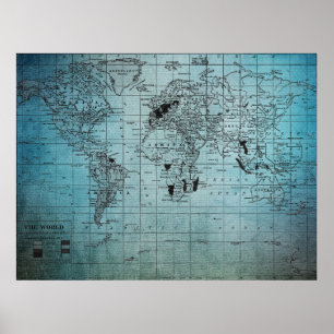 Poster Carte unique du monde