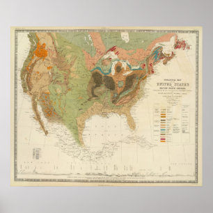 Poster Carte USA de Geol