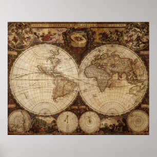 Poster Carte vintage